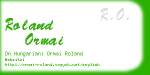 roland ormai business card